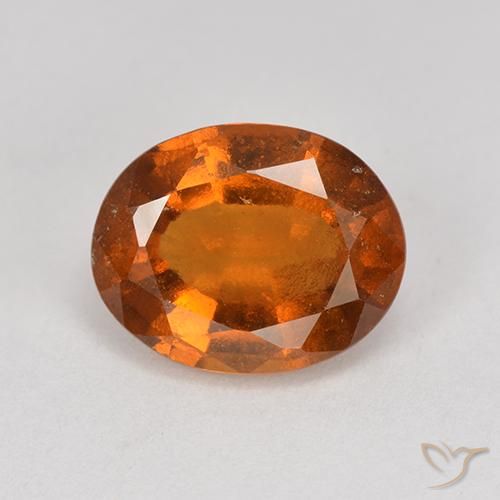 2.28ct طبيعي برتقالى غامق عقيق هيسونيت, بيضوي, قليلا جدا