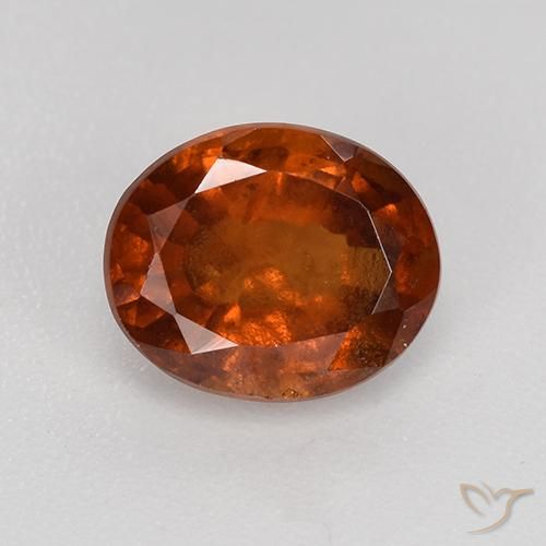 1.87ct طبيعي برتقالى نارى عقيق هيسونيت, بيضوي, VS-SI