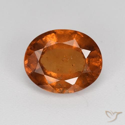 2.01ct طبيعي برتقالى محمر عقيق هيسونيت, بيضوي, VS-SI