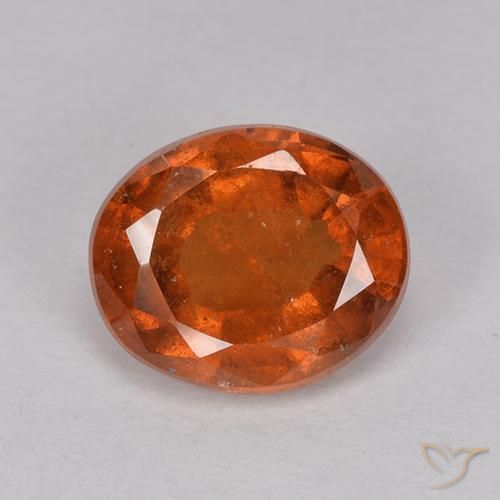 2.17ct طبيعي برتقالى كهرمانى عقيق هيسونيت, بيضوي, VS-SI