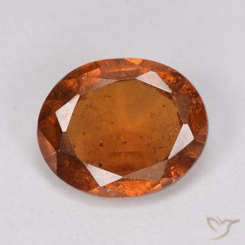 2.15ct طبيعي برتقالى داكن-متوسط عقيق هيسونيت, بيضوي, VS-SI