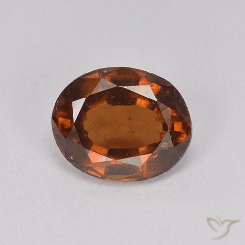 2.14ct طبيعي برتقالى داكن-متوسط عقيق هيسونيت, بيضوي, قليلا جدا