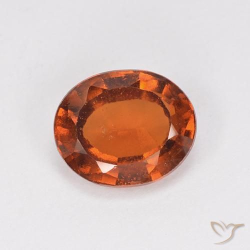 2.28ct طبيعي برتقالى متوسط عقيق هيسونيت, بيضوي, قليلا جدا