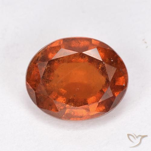 2.12ct طبيعي برتقالى متوسط عقيق هيسونيت, بيضوي, VS-SI