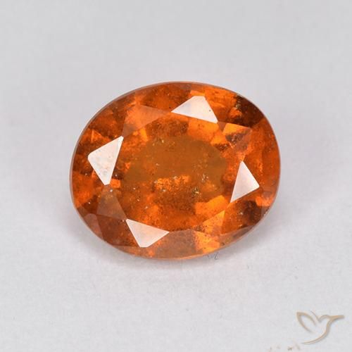 1.91ct طبيعي برتقالى غامق عقيق هيسونيت, بيضوي, VS-SI