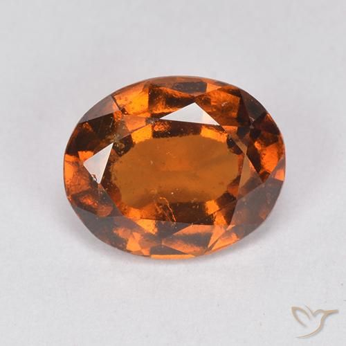 2.13ct طبيعي برتقالى داكن-متوسط عقيق هيسونيت, بيضوي, VS-SI