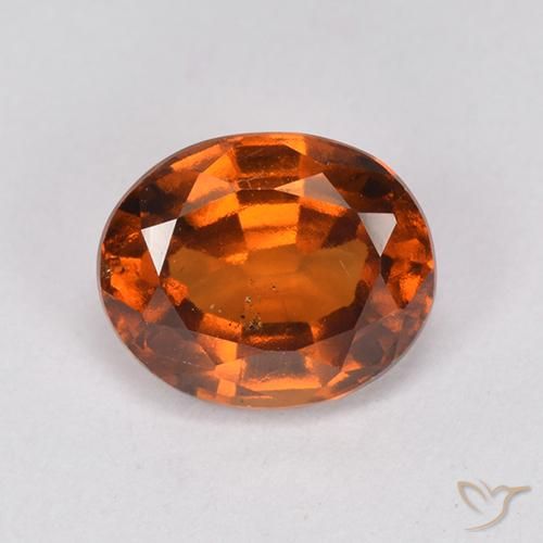 2.08ct طبيعي برتقالى غامق عقيق هيسونيت, بيضوي, قليلا جدا