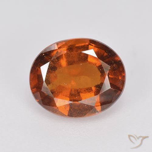 2.38ct طبيعي برتقالى محمر عقيق هيسونيت, بيضوي, VS-SI