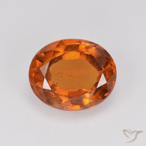 2.11ct طبيعي برتقالى غامق عقيق هيسونيت, بيضوي, VS-SI