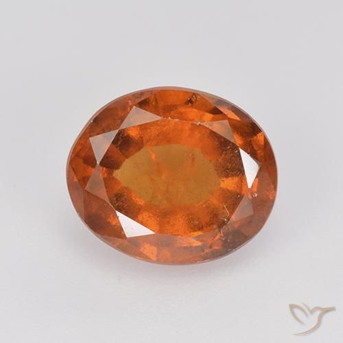 2.29ct طبيعي برتقالى غامق عقيق هيسونيت, بيضوي, VS-SI