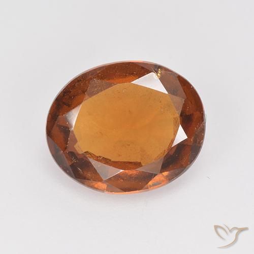 2.45ct طبيعي برتقالى غامق عقيق هيسونيت, بيضوي, قليلا جدا