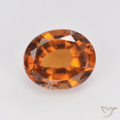 2.39ct طبيعي برتقالى غامق عقيق هيسونيت, بيضوي, قليلا جدا