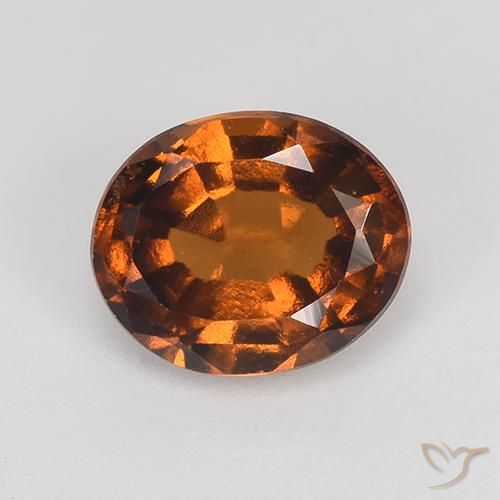 1.43ct طبيعي برتقالى كهرمانى عقيق هيسونيت, بيضوي, VVS-VS