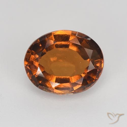 1.65ct طبيعي برتقالى داكن-متوسط هيسونيت غارنيت, بيضوي, VVS-VS