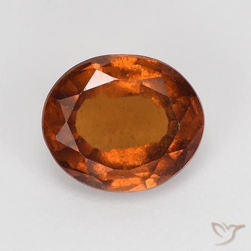1.75ct طبيعي برتقالى محمر عقيق هيسونيت, بيضوي, قليلا جدا
