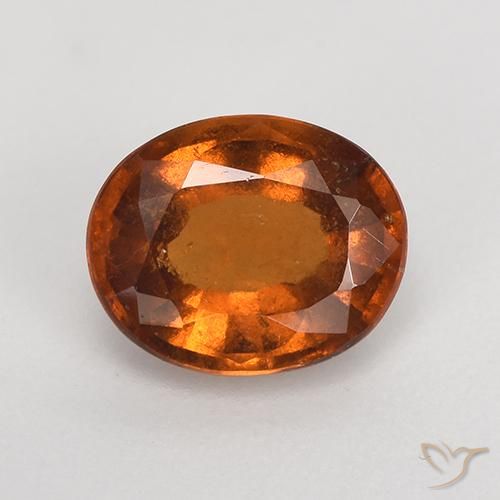 1.76ct طبيعي برتقالى متوسط عقيق هيسونيت, بيضوي, VS-SI