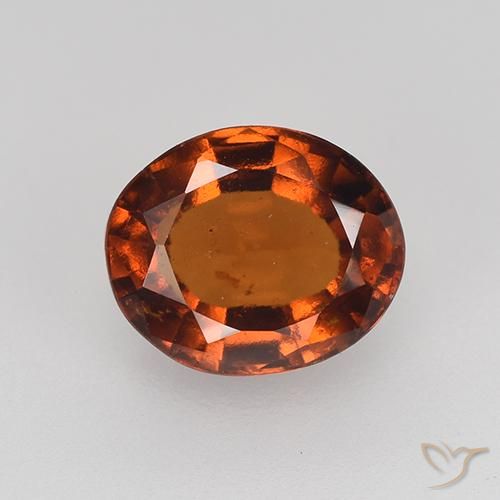 2.36ct طبيعي برتقالى كهرمانى عقيق هيسونيت, بيضوي, قليلا جدا