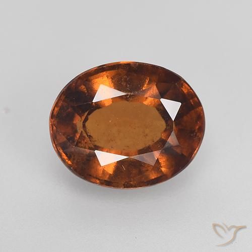 2.28ct طبيعي بنى برتقالى عقيق هيسونيت, بيضوي, VS-SI