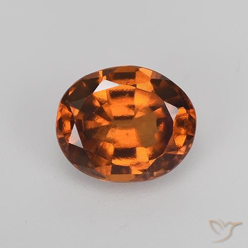 1.75ct طبيعي برتقالى غامق هيسونيت غارنيت, بيضوي, VVS-VS