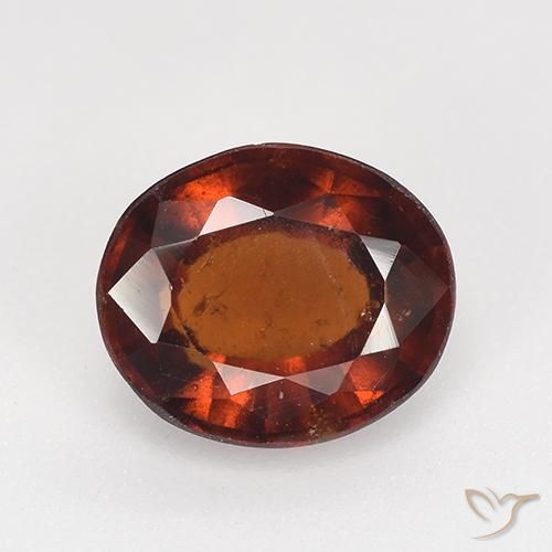 2.44ct طبيعي احمر غامق عقيق هيسونيت, بيضوي, VS-SI