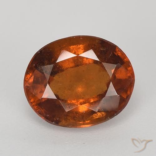2.73ct طبيعي برتقالى غامق هيسونيت غارنيت, بيضوي, VS-SI