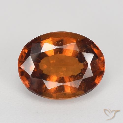2.37ct طبيعي برتقالى غامق عقيق هيسونيت, بيضوي, VS-SI