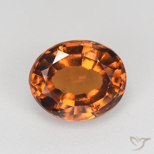 1.48ct طبيعي برتقالى داكن-متوسط هيسونيت غارنيت, بيضوي, قليلا جدا