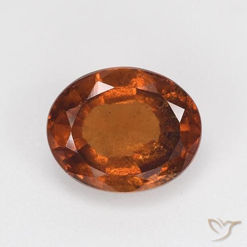 2.08ct طبيعي برتقالى كهرمانى هيسونيت غارنيت, بيضوي, VS-SI