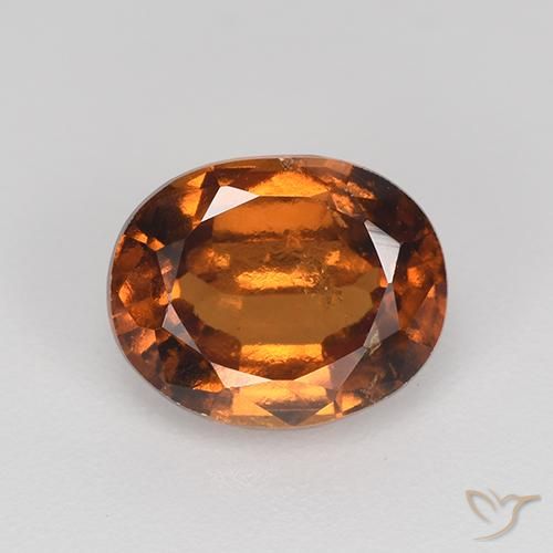 2.07ct طبيعي برتقالى غامق عقيق هيسونيت, بيضوي, VS-SI
