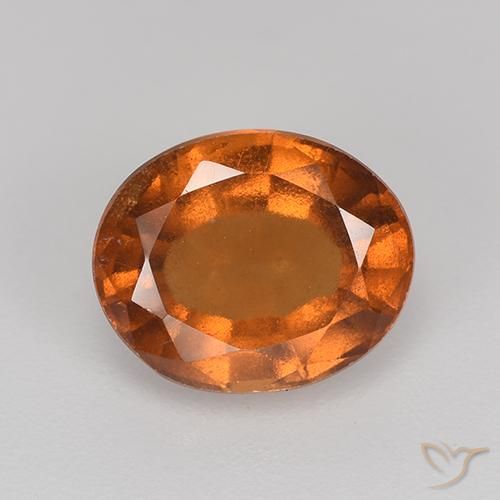 2.44ct طبيعي برتقالى غامق عقيق هيسونيت, بيضوي, VS-SI