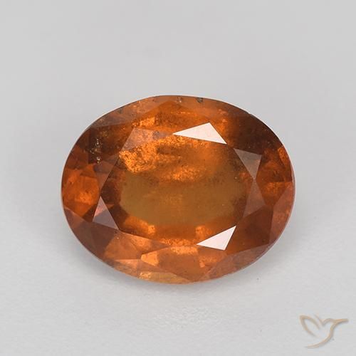 2.20ct طبيعي برتقالى محمر عقيق هيسونيت, بيضوي, VS-SI, Photo A