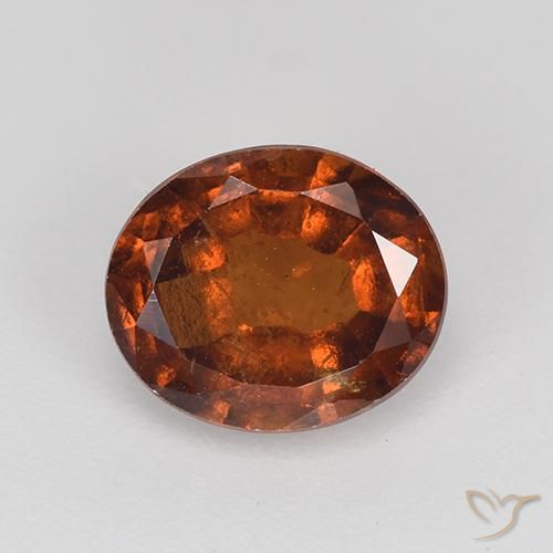 2.03ct طبيعي برتقالى محمر عقيق هيسونيت, بيضوي, VS-SI