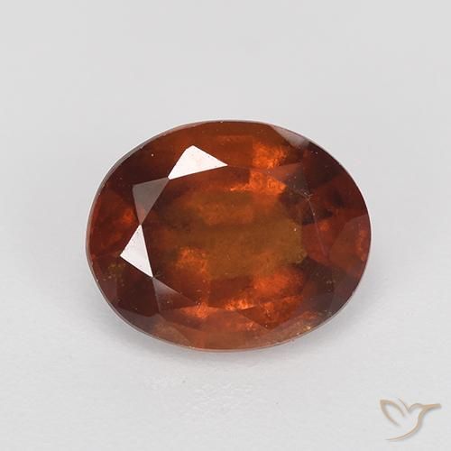 2.10ct طبيعي برتقالى غامق عقيق هيسونيت, بيضوي, VS-SI