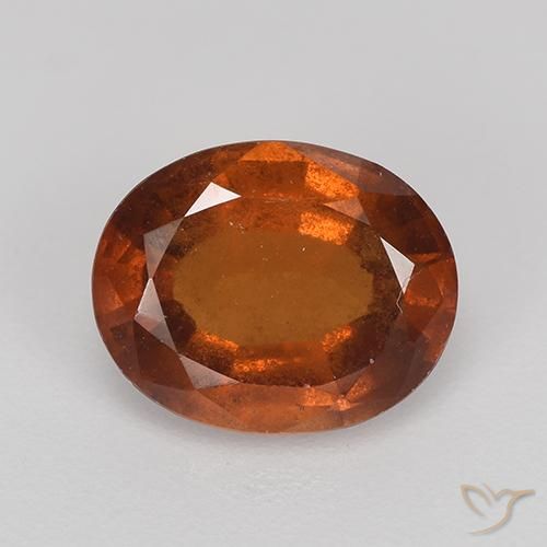 2.37ct طبيعي برتقالى محمر عقيق هيسونيت, بيضوي, VS-SI