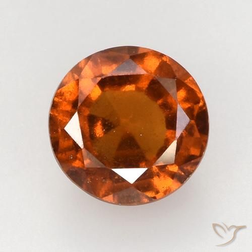 2.24ct طبيعي برتقالى متوسط عقيق هيسونيت, دائري, قليلا جدا
