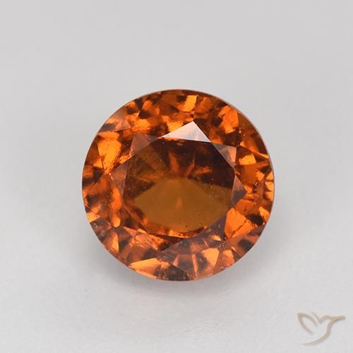 2.16ct طبيعي برتقالى غامق عقيق هيسونيت, دائري, VS-SI
