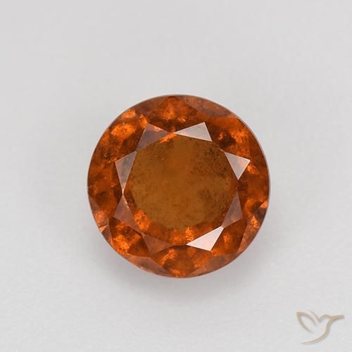 1.85ct طبيعي برتقالى غامق عقيق هيسونيت, دائري, VS-SI