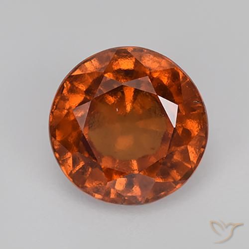 2.06ct طبيعي برتقالى غامق عقيق هيسونيت, دائري, قليلا جدا