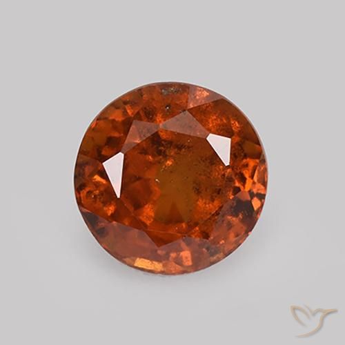1.74ct طبيعي برتقالى كهرمانى هيسونيت غارنيت, دائري, VS-SI