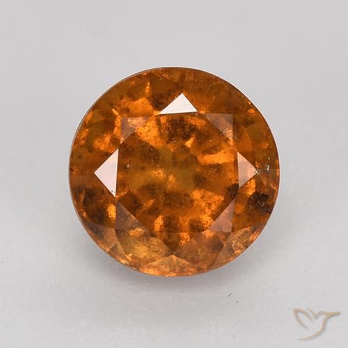 1.79ct طبيعي برتقالى غامق هيسونيت غارنيت, دائري, قليلا جدا