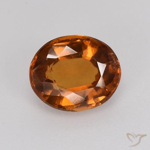 1.27ct طبيعي برتقالى غامق عقيق هيسونيت, بيضوي, قليلا جدا