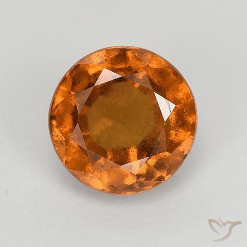 2.00ct طبيعي برتقالى غامق عقيق هيسونيت, دائري, VS-SI