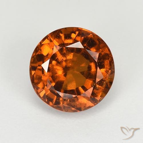 1.89ct طبيعي برتقالى غامق هيسونيت غارنيت, دائري, قليلا جدا