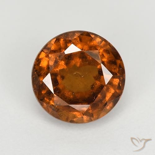 1.93ct طبيعي برتقالى غامق هيسونيت غارنيت, دائري, قليلا جدا