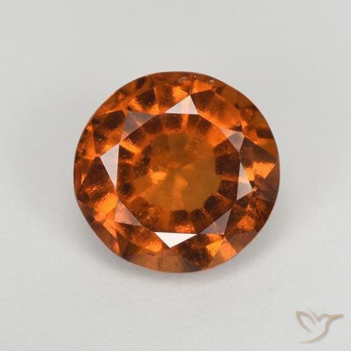 1.93ct طبيعي برتقالى غامق هيسونيت غارنيت, دائري, قليلا جدا