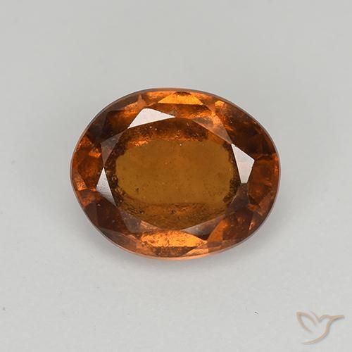1.69ct طبيعي برتقالى داكن-متوسط هيسونيت غارنيت, بيضوي, VS-SI