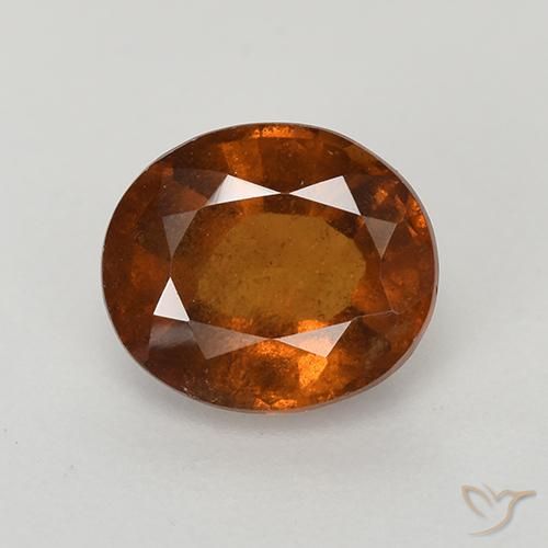 1.67ct طبيعي برتقالى داكن عقيق هيسونيت, بيضوي, VS-SI