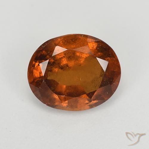 1.57ct طبيعي برتقالى داكن هيسونيت غارنيت, بيضوي, VS-SI