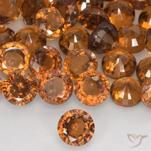 1.27ct طبيعي برتقالى غامق عقيق هيسونيت, دائري, VS-SI