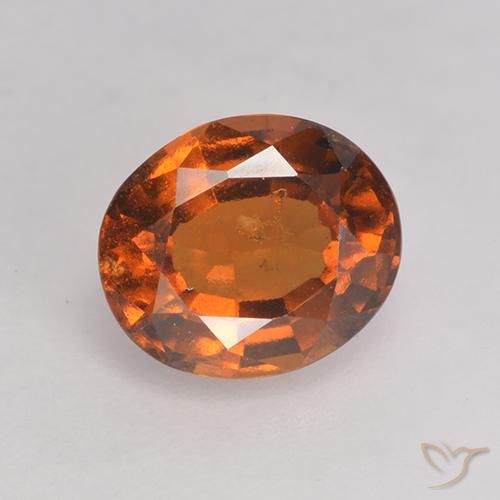 1.68ct طبيعي برتقالى داكن-متوسط هيسونيت غارنيت, بيضوي, VS-SI